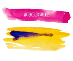Watercolor strokes vector brushes set 04