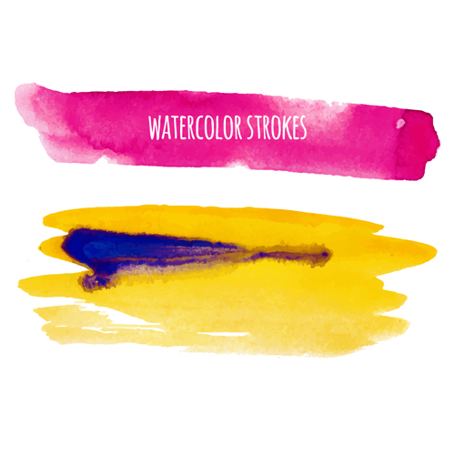 Watercolor strokes vector brushes set 04