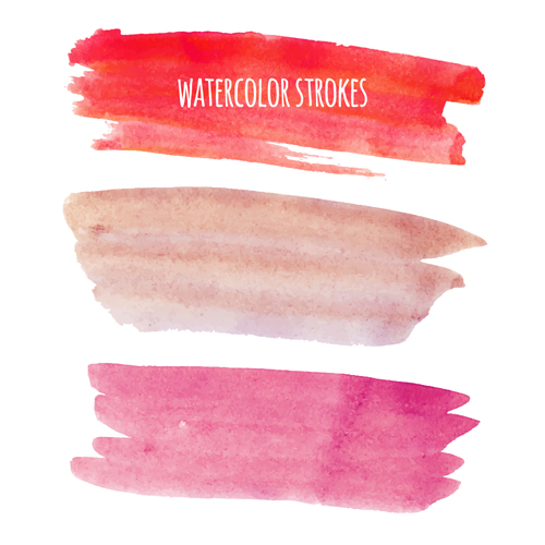 Watercolor strokes vector brushes set 05