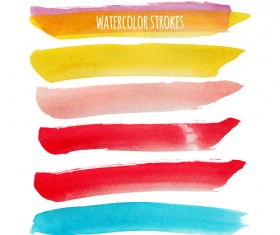 Watercolor strokes vector brushes set 06