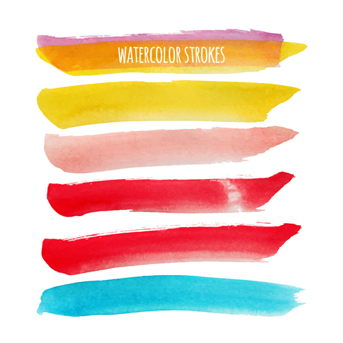 Watercolor strokes vector brushes set 06