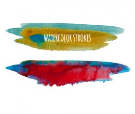 Watercolor strokes vector brushes set 07