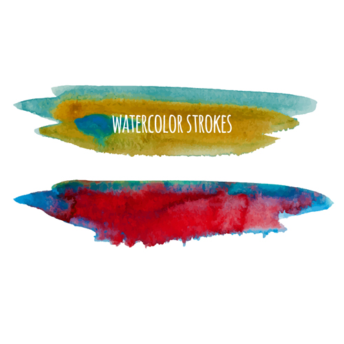 Watercolor strokes vector brushes set 07