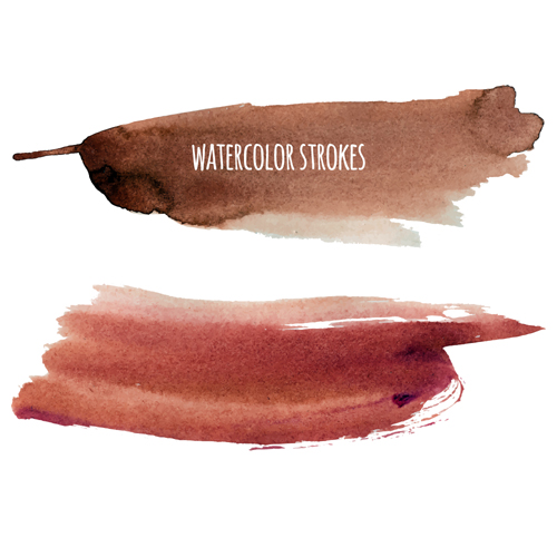 Watercolor strokes vector brushes set 09