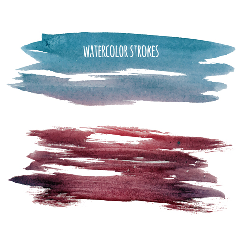 Watercolor strokes vector brushes set 10