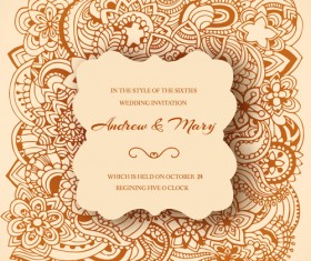 Wedding Invitation ornaments floral vector