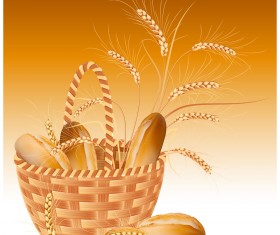 Wheat with bread vector material 01