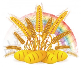 Wheat with bread vector material 04