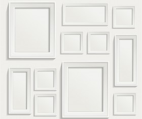 White photo frame set 01 vector