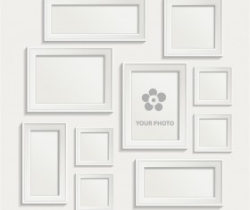 White photo frame set 02 vector
