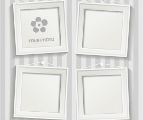White photo frame set 03 vector
