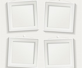White photo frame set 05 vector