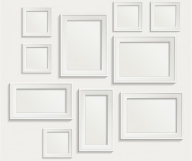 White photo frame set 06 vector