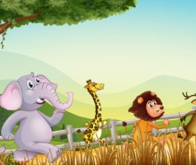 Wild animal cute cartoon vector set 07