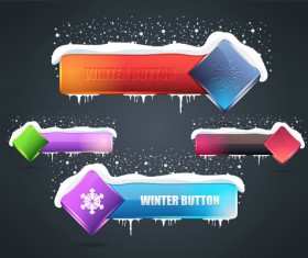 Winter styles buttons vector material