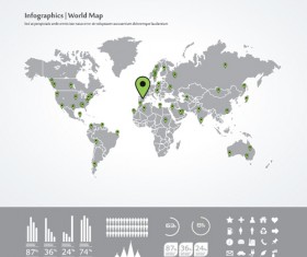 World Map with navigation vector 01
