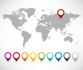 World Map with navigation vector 02