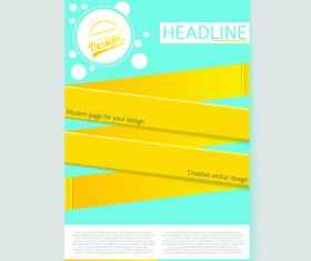 Yellow paper tapes flyer cover vectors