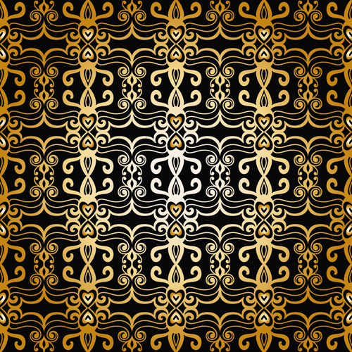 luxurious gold pattern seamless vector background 01