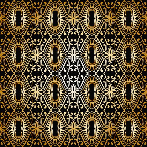 luxurious gold pattern seamless vector background 11