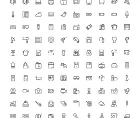 160 Kind icons outline material set