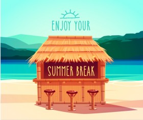 2015 summer vacation poster vintage vector 01