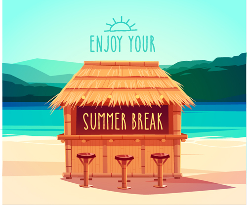 2015 summer vacation poster vintage vector 01