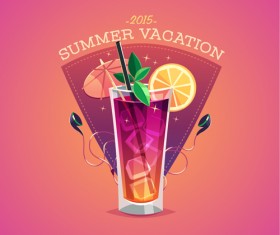 2015 summer vacation poster vintage vector 02
