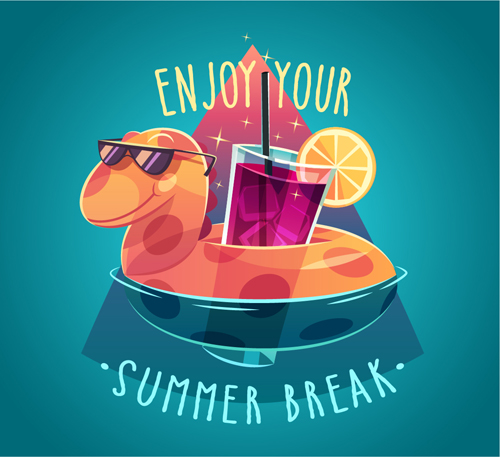 2015 summer vacation poster vintage vector 03