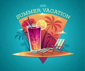 2015 summer vacation poster vintage vector 04