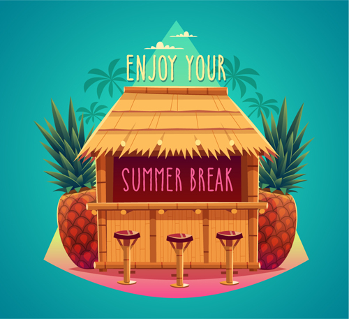 2015 summer vacation poster vintage vector 05
