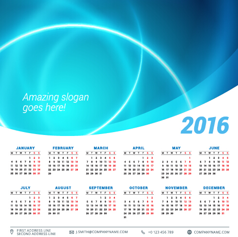 2016 company calendar creative design vector 05