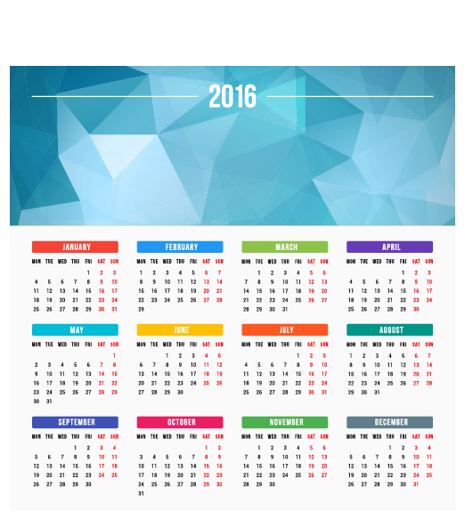 2016 company calendar creative design vector 10
