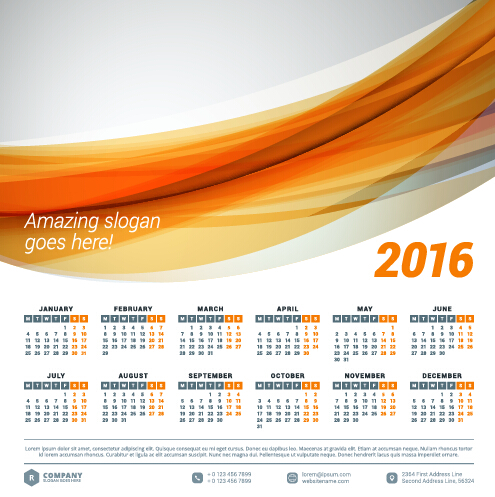 2016 company calendar creative design vector 12