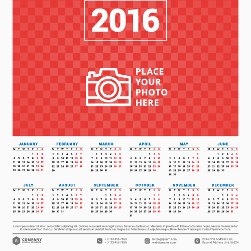 2016 company calendar creative design vector 14