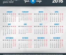 2016 company calendar creative design vector 16