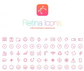 300 Kind retina outline icons set