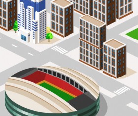 3D city building model vector set 05