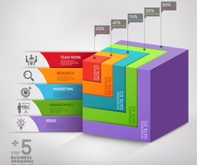 3D square business infographics vector