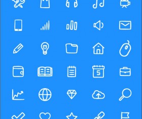 40 kind line living icon set