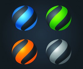 Abstract spheres modern material vector 02