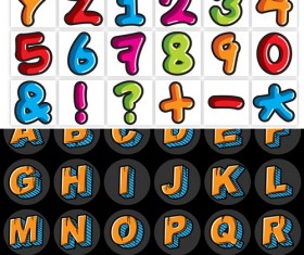 Alphabet and numbers graffiti vector