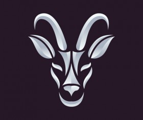 Animal head portrait logos vector set 01