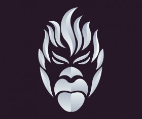 Animal head portrait logos vector set 02