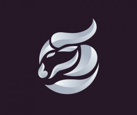 Animal head portrait logos vector set 05