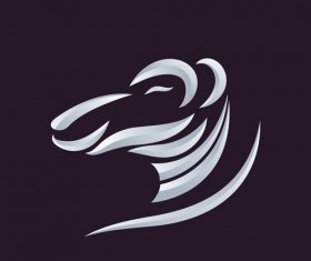 Animal head portrait logos vector set 08