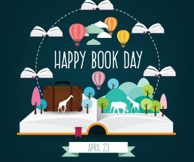 April 23 happy book day vector design 01