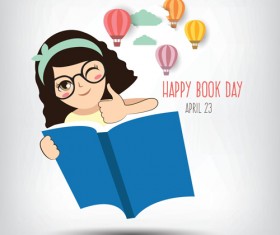 April 23 happy book day vector design 02