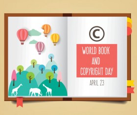 April 23 happy book day vector design 03