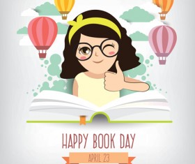 April 23 happy book day vector design 04